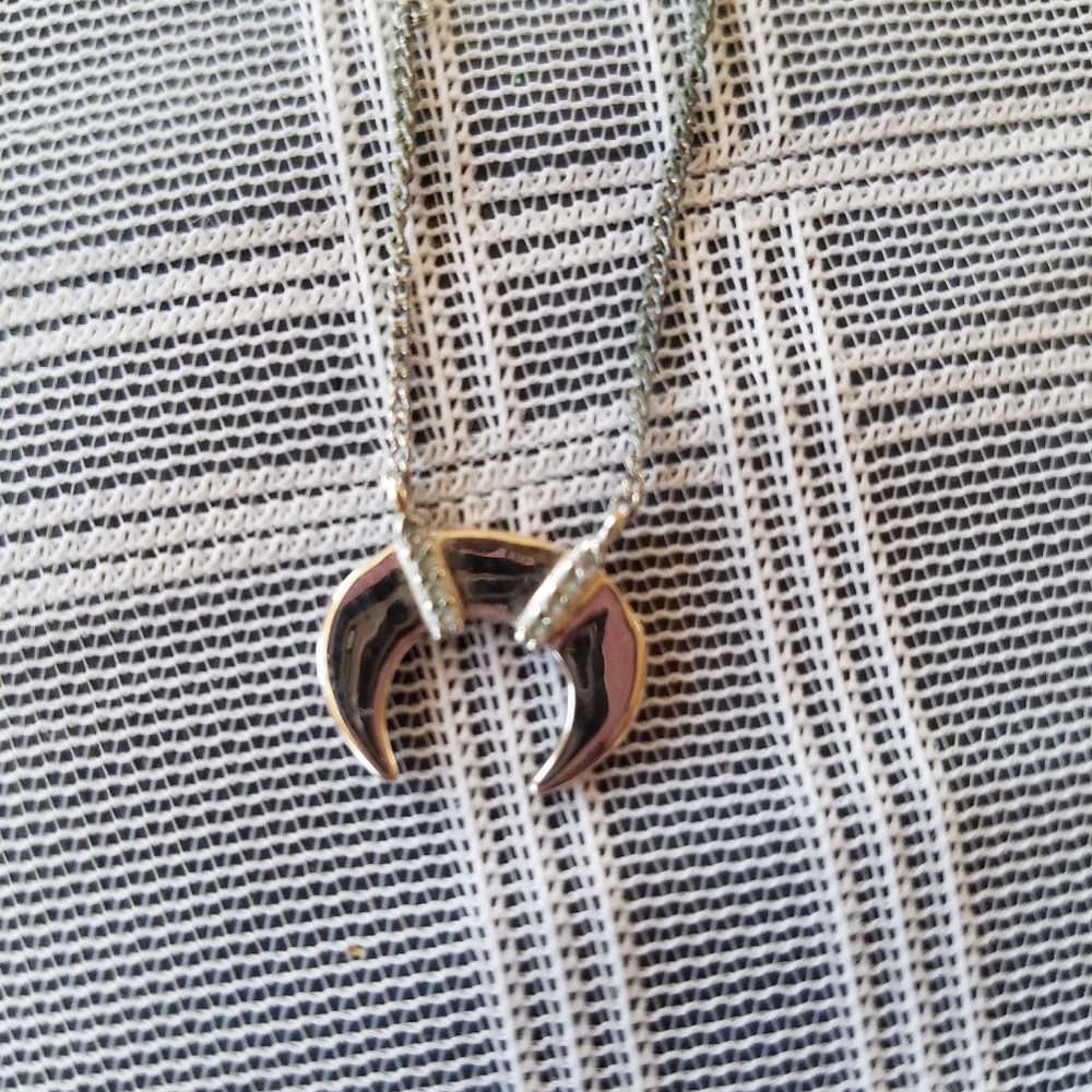 Melanie Auld Tusk Pave Accents Necklace